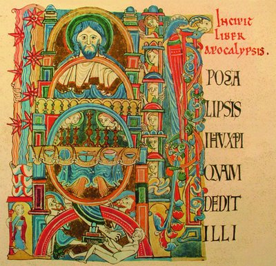 Заставка в кн. Откровение Иоанна Богослова из Библии Сан-Бениньо. XII в. (Публичная б-ка в Дижоне. Ms. 2. Fol. 470v)