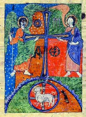 «Аз есмь Альфа и Омега». Миниатюра из Апокалипсиса. Ок. 1220 г. (NY Morgan. M. 429. Fol. 1v)