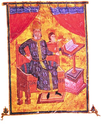 Алексей Апокавк. Миниатюра из сборника медицинских трактатов. 1338 г. (Parisin. gr. 2144. Fol. 11)TIF