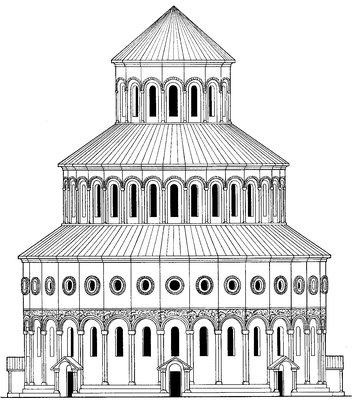 Звартноц. Зап. фасад (реконструкция Т. Тораманяна)